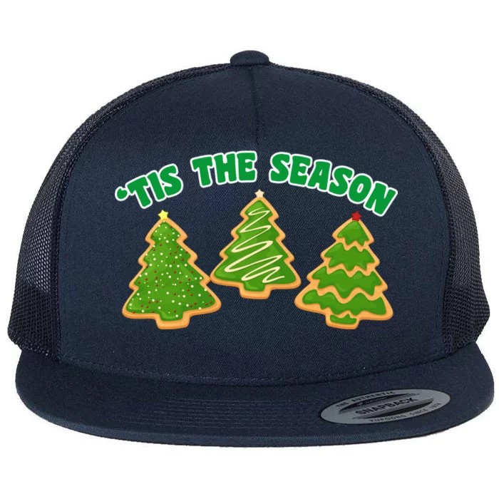 'Tis The Season Cute Funny Christmas Flat Bill Trucker Hat