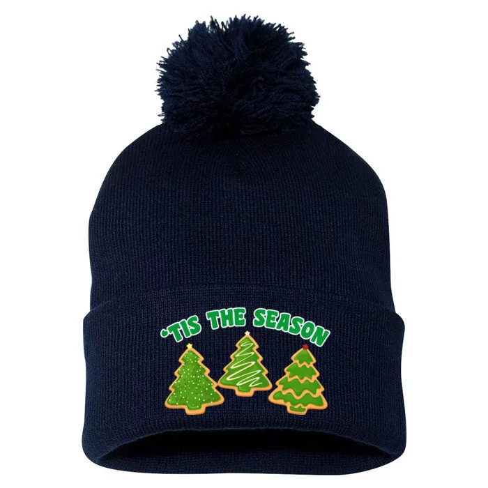 'Tis The Season Cute Funny Christmas Pom Pom 12in Knit Beanie