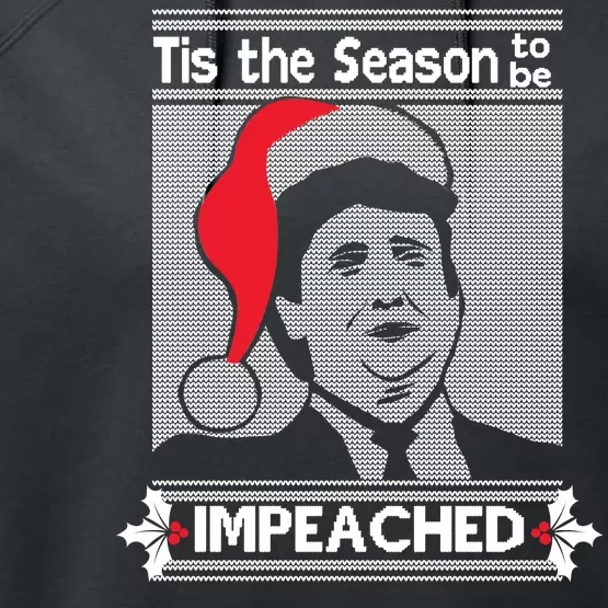 Tis The Season To Be Impeached Ugly Christmas Performance Fleece Hoodie