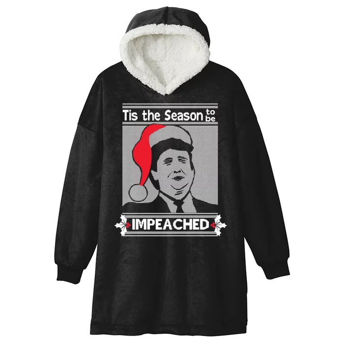 Tis The Season To Be Impeached Ugly Christmas Hooded Wearable Blanket