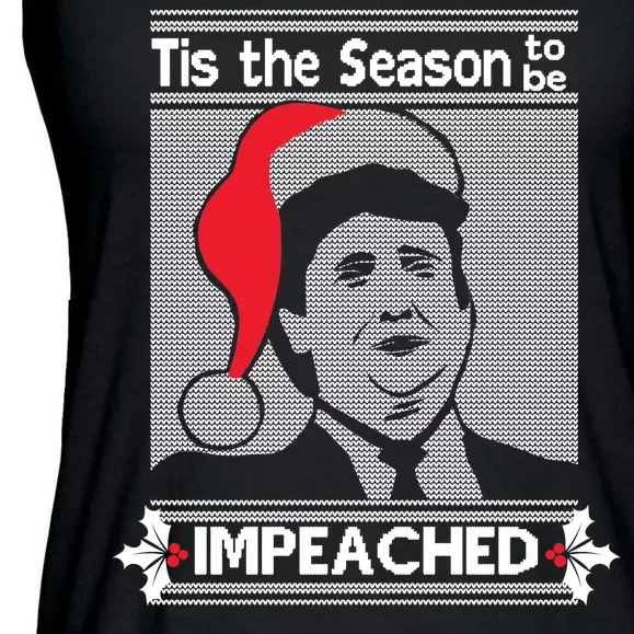 Tis The Season To Be Impeached Ugly Christmas Ladies Essential Flowy Tank