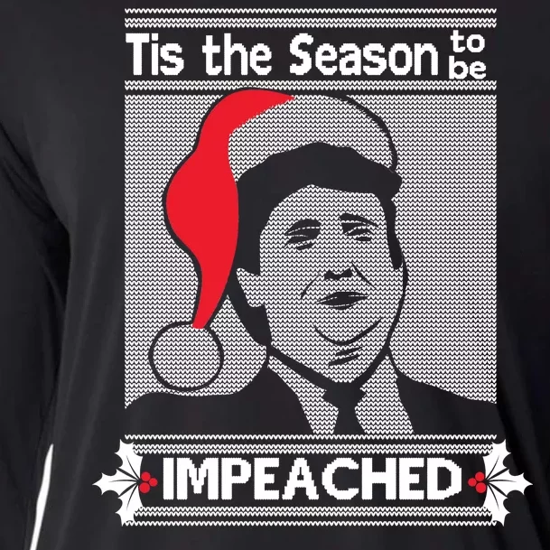 Tis The Season To Be Impeached Ugly Christmas Cooling Performance Long Sleeve Crew