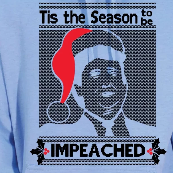 Tis The Season To Be Impeached Ugly Christmas Unisex Surf Hoodie