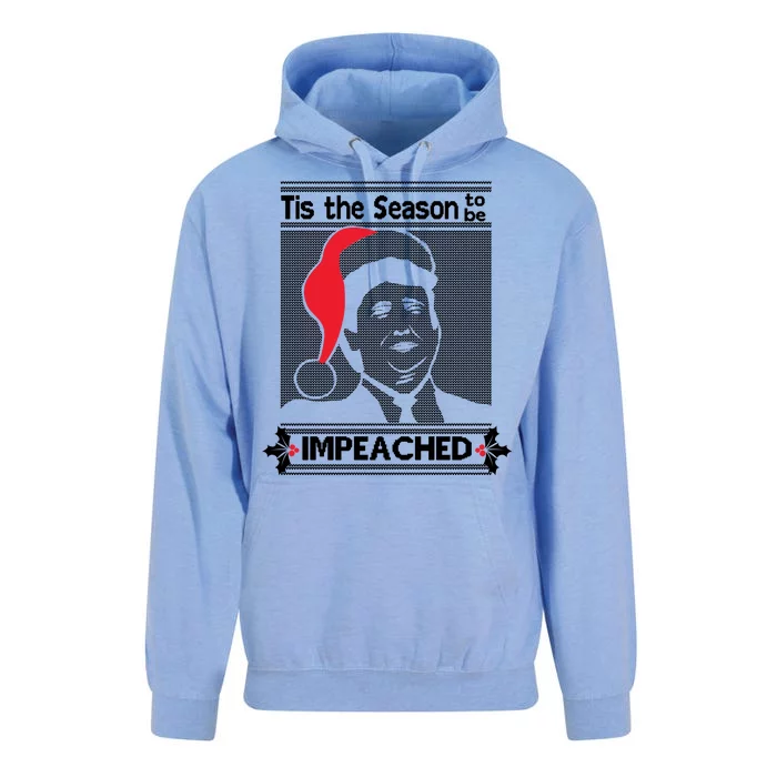 Tis The Season To Be Impeached Ugly Christmas Unisex Surf Hoodie