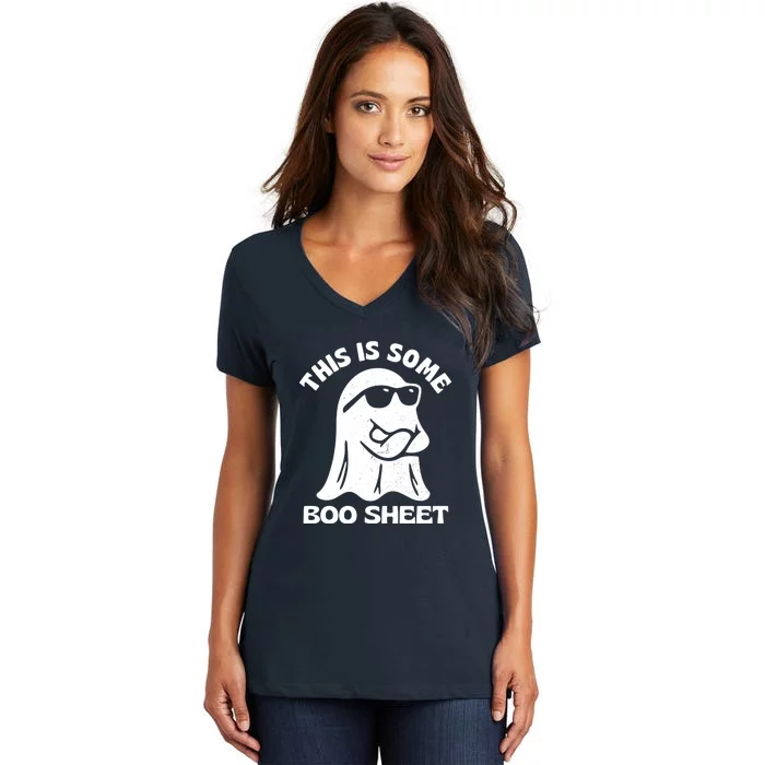 This Is Some Boo Sheet Funny Ghost Women's V-Neck T-Shirt