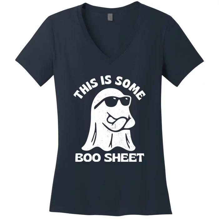 This Is Some Boo Sheet Funny Ghost Women's V-Neck T-Shirt