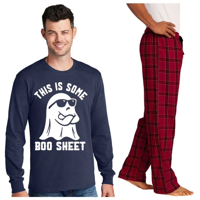 This Is Some Boo Sheet Ghost Cute Boo Ghost Halloween Spooky Long Sleeve Pajama Set