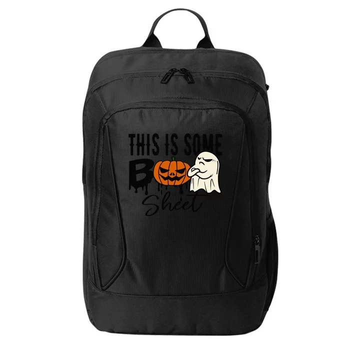 This Is Some Boo Sheet Halloween Costume Funny Angry Ghost City Backpack