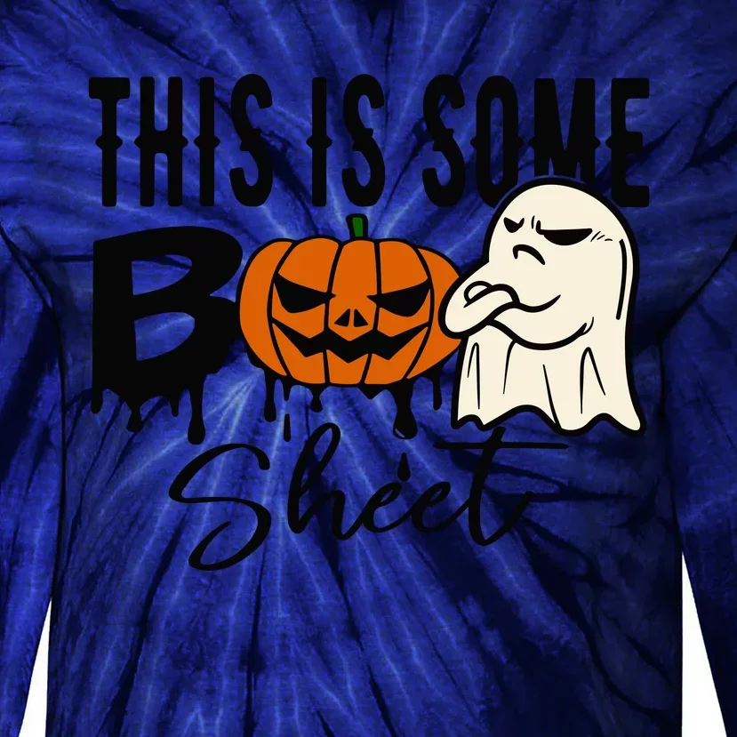 This Is Some Boo Sheet Halloween Costume Funny Angry Ghost Tie-Dye Long Sleeve Shirt