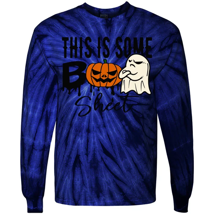 This Is Some Boo Sheet Halloween Costume Funny Angry Ghost Tie-Dye Long Sleeve Shirt