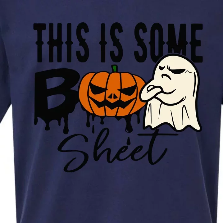 This Is Some Boo Sheet Halloween Costume Funny Angry Ghost Sueded Cloud Jersey T-Shirt