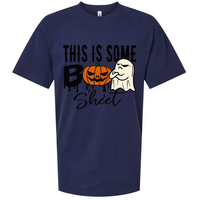 This Is Some Boo Sheet Halloween Costume Funny Angry Ghost Sueded Cloud Jersey T-Shirt