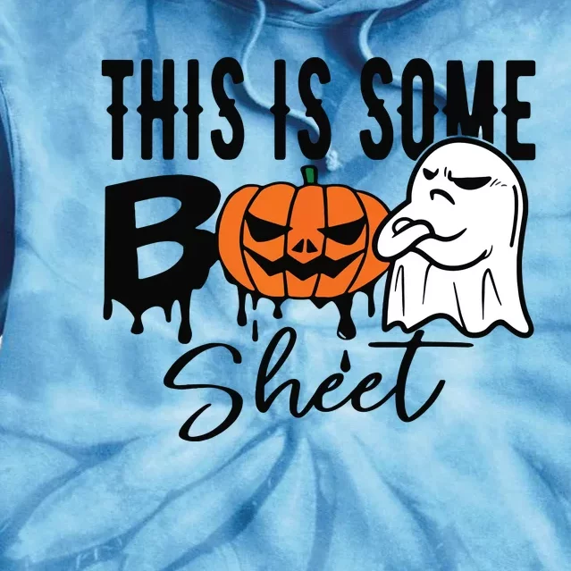 This Is Some Boo Sheet Halloween Costume Funny Angry Ghost Tie Dye Hoodie