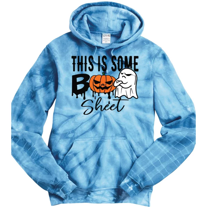 This Is Some Boo Sheet Halloween Costume Funny Angry Ghost Tie Dye Hoodie