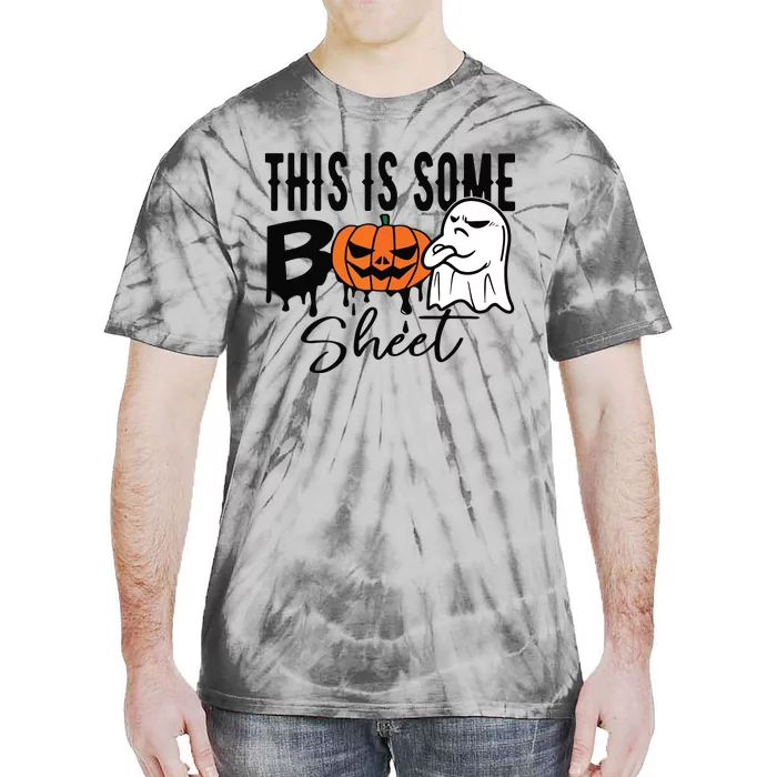 This Is Some Boo Sheet Halloween Costume Funny Angry Ghost Tie-Dye T-Shirt