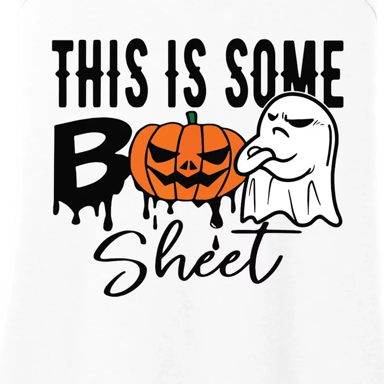 This Is Some Boo Sheet Halloween Costume Funny Angry Ghost Ladies Essential Tank