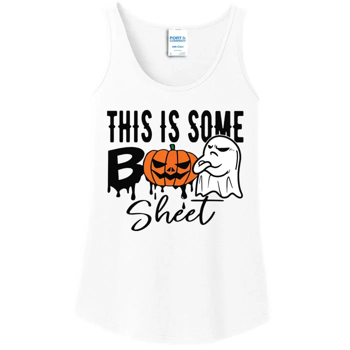 This Is Some Boo Sheet Halloween Costume Funny Angry Ghost Ladies Essential Tank