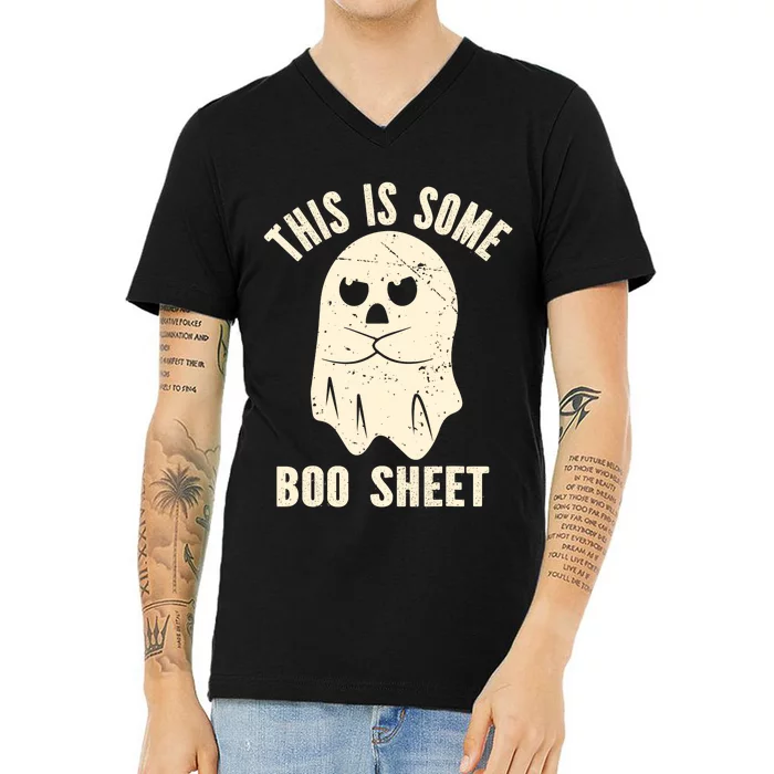 This Is Some Boo Sheet Halloween Costume V-Neck T-Shirt