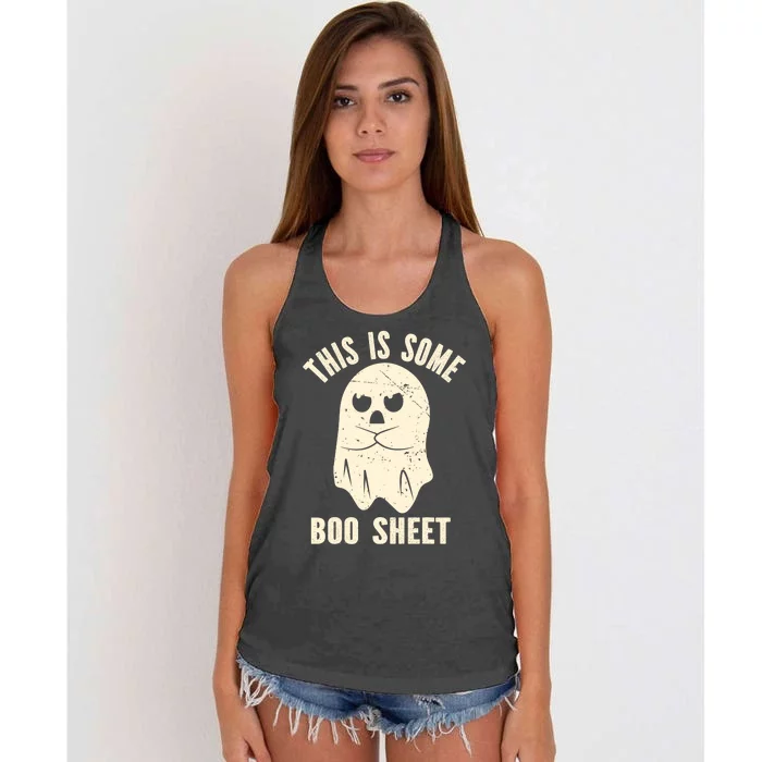 This Is Some Boo Sheet Halloween Costume Women's Knotted Racerback Tank