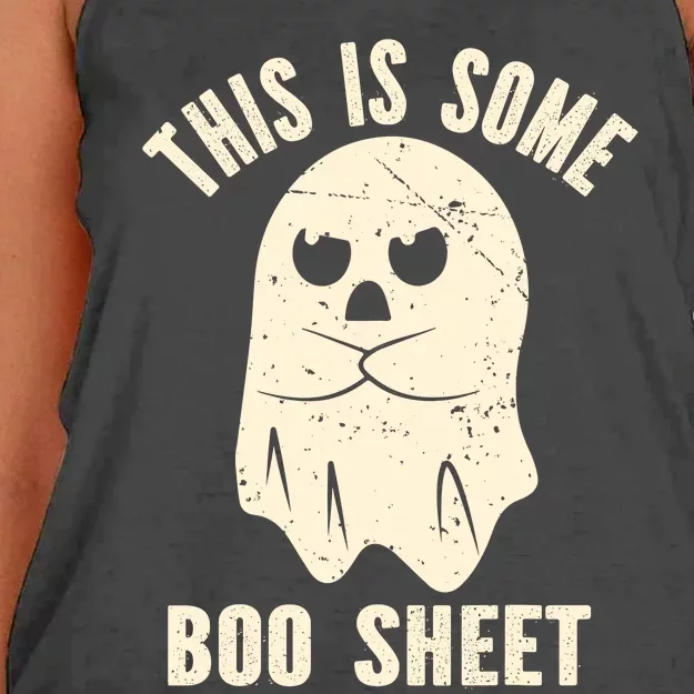 This Is Some Boo Sheet Halloween Costume Women's Knotted Racerback Tank