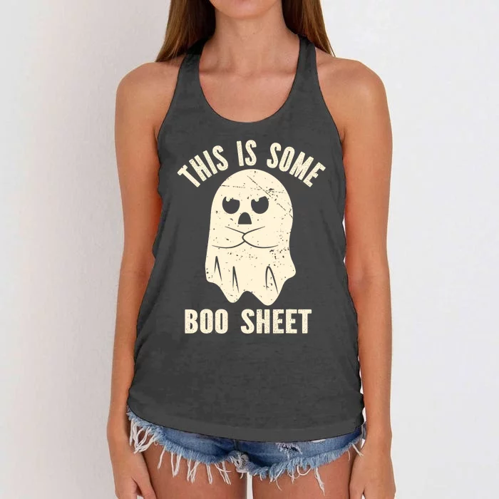 This Is Some Boo Sheet Halloween Costume Women's Knotted Racerback Tank