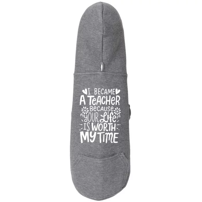 Teacher Inspirational Saying Great Gift Doggie 3-End Fleece Hoodie