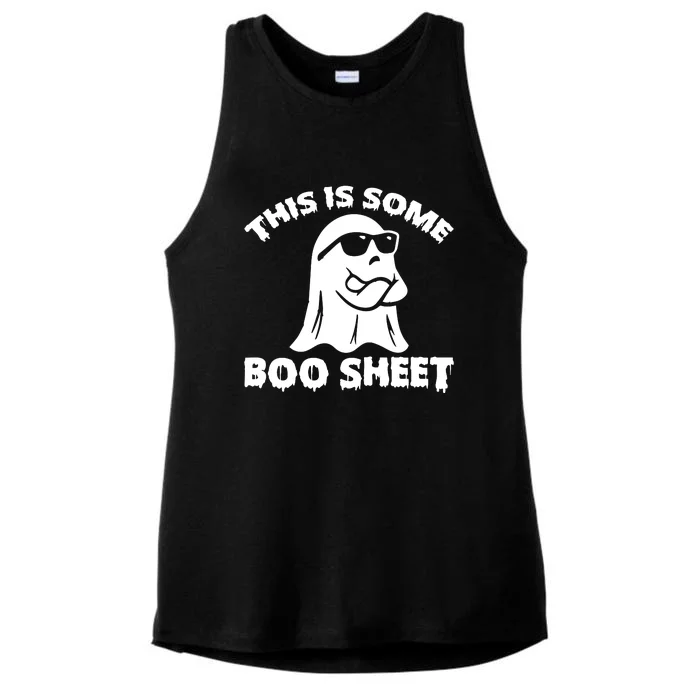 Funny Halloween Boo Ghost Costume This is Some Boo Sheet Ladies Tri-Blend Wicking Tank