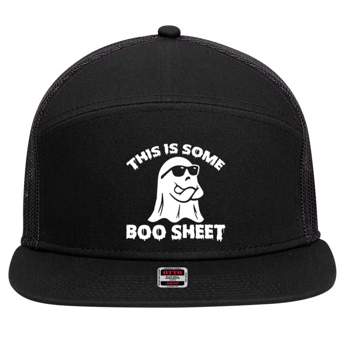 Funny Halloween Boo Ghost Costume This is Some Boo Sheet 7 Panel Mesh Trucker Snapback Hat