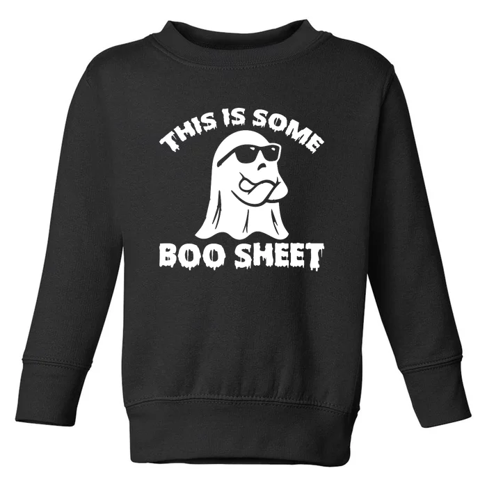 Funny Halloween Boo Ghost Costume This is Some Boo Sheet Toddler Sweatshirt