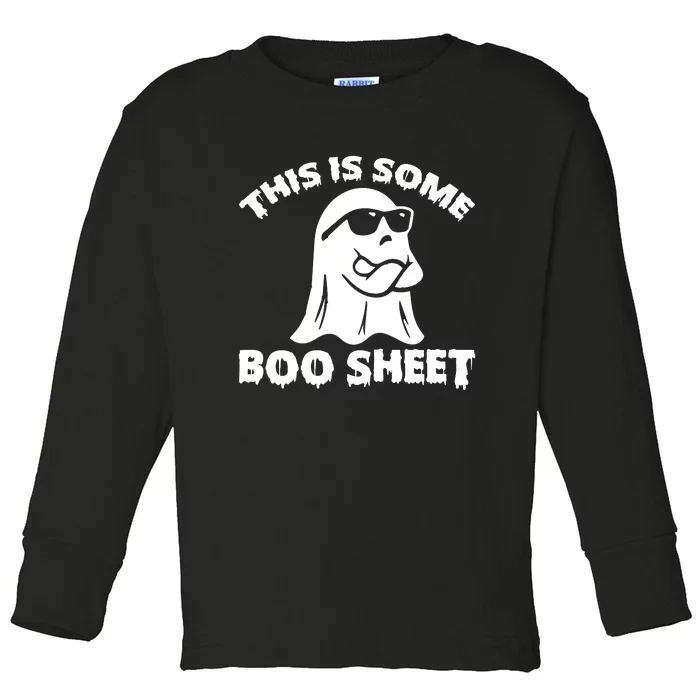 Funny Halloween Boo Ghost Costume This is Some Boo Sheet Toddler Long Sleeve Shirt