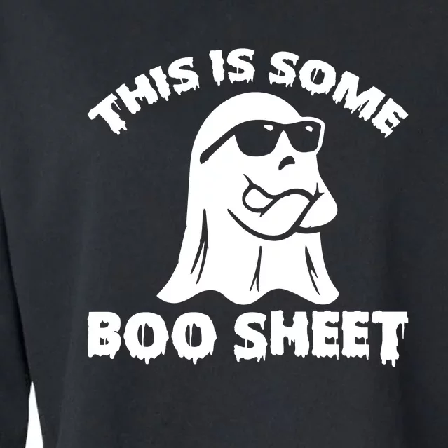 Funny Halloween Boo Ghost Costume This is Some Boo Sheet Cropped Pullover Crew