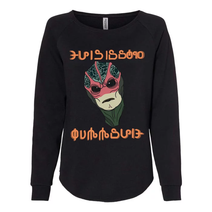 This Is Some Bulls.T In Alien Language Womens California Wash Sweatshirt