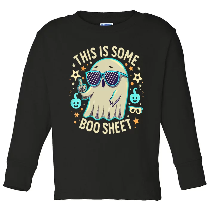 This Is Some Boo Sheet Ghost Halloween Costume Toddler Long Sleeve Shirt