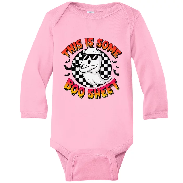 This Is Some Boo Sheet Ghost Halloween Baby Long Sleeve Bodysuit