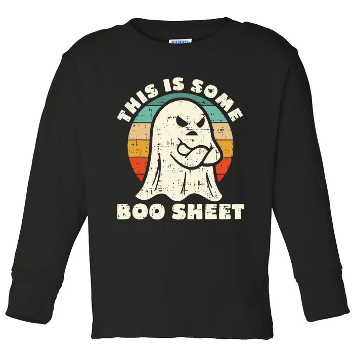 This Is Some Boo Sheet Funny Halloween Costumes Toddler Long Sleeve Shirt