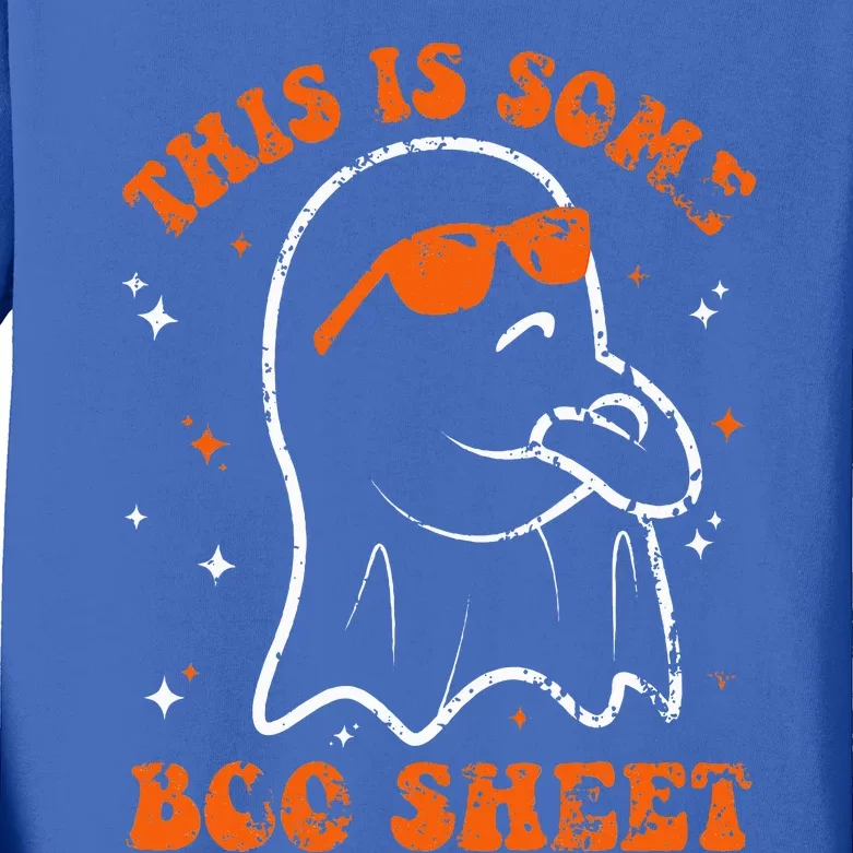 This Is Some Boo Sheet Funny Ghost Halloween Costume Retro Kids Long Sleeve Shirt