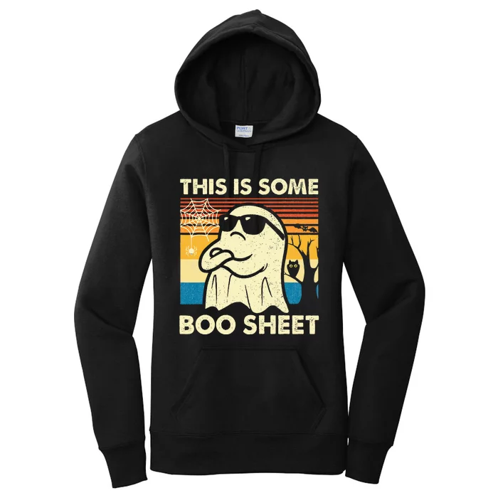 This Is Some Boo Sheet Ghost Retro Funny Halloween Women's Pullover Hoodie