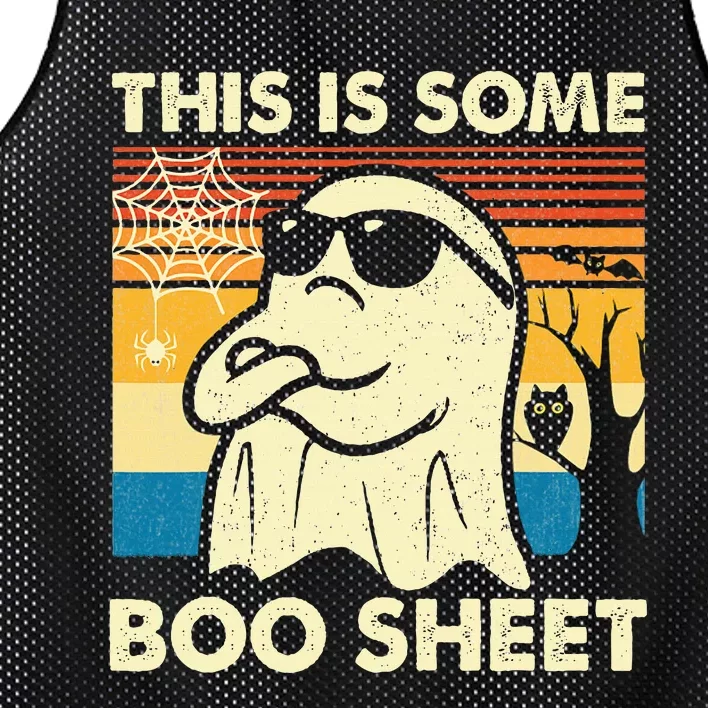 This Is Some Boo Sheet Ghost Retro Funny Halloween Mesh Reversible Basketball Jersey Tank