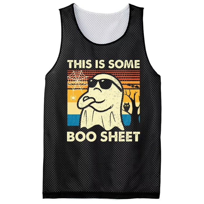 This Is Some Boo Sheet Ghost Retro Funny Halloween Mesh Reversible Basketball Jersey Tank