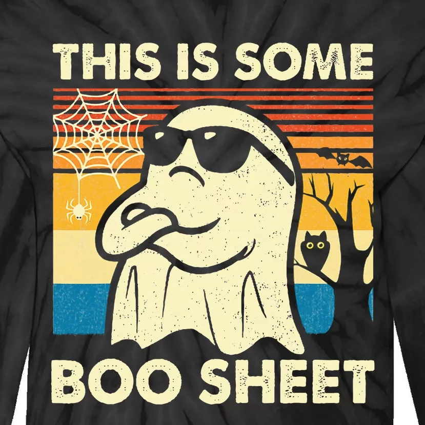 This Is Some Boo Sheet Ghost Retro Funny Halloween Tie-Dye Long Sleeve Shirt