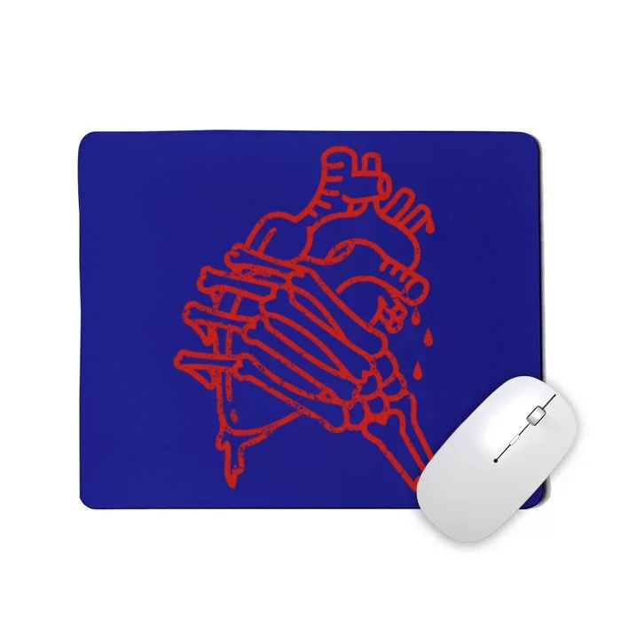 Tattoo Inspired Skeleton Hand And Anatomical Heart Great Gift Mousepad