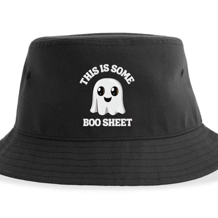 This Is Some Boo Sheet Ghost Retro Cute Halloween Sustainable Bucket Hat