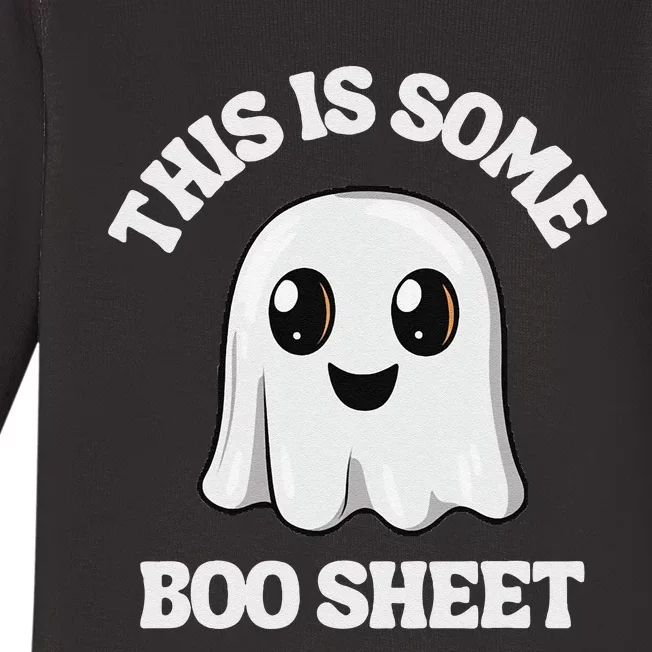 This Is Some Boo Sheet Ghost Retro Cute Halloween Baby Long Sleeve Bodysuit