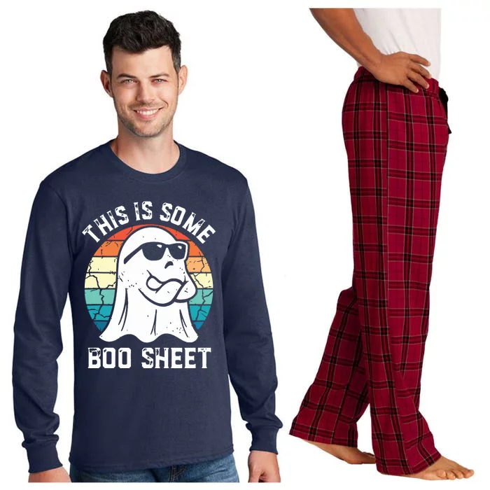 This Is Some Boo Sheet Halloween Ghost Funny Gifts Long Sleeve Pajama Set