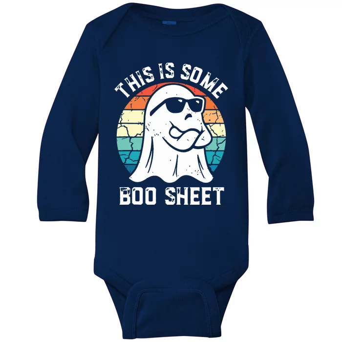 This Is Some Boo Sheet Halloween Ghost Funny Gifts Baby Long Sleeve Bodysuit