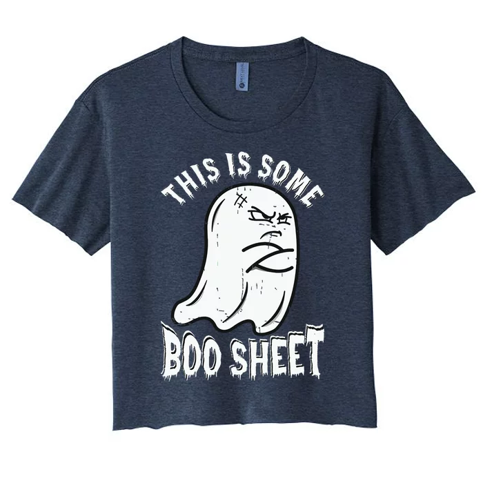 This Is Some Boo Sheet Halloween Ghost Funny Women's Crop Top Tee