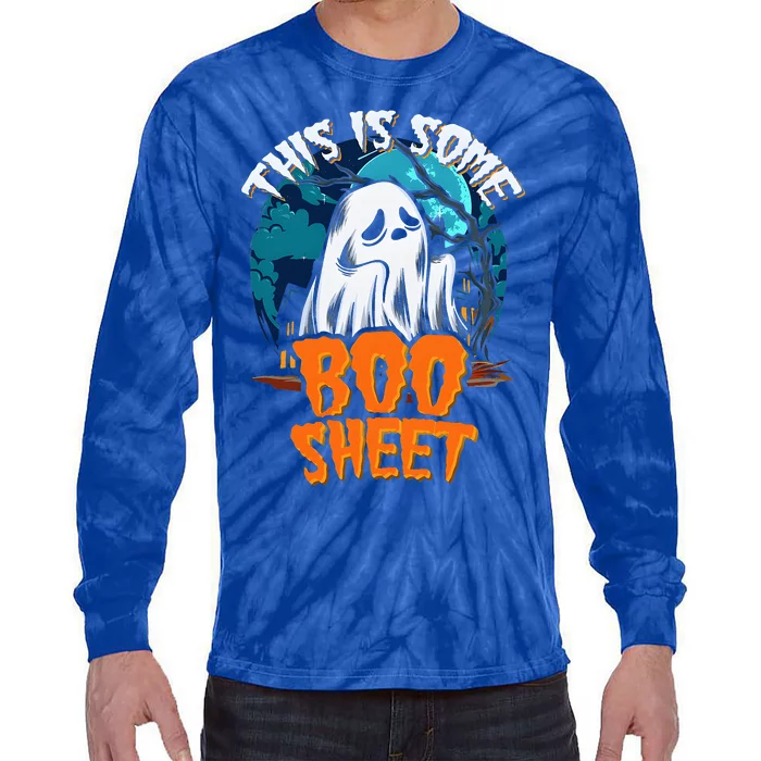 This Is Some Boo Sheet Ghost Halloween Costume Tie-Dye Long Sleeve Shirt