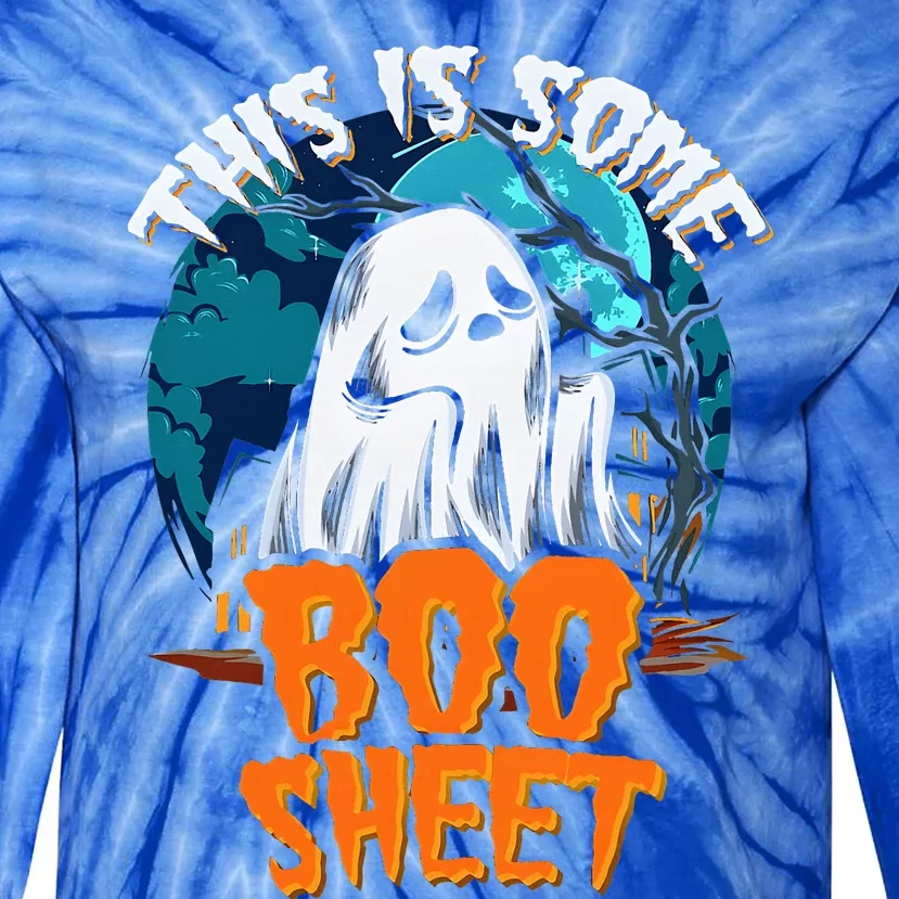 This Is Some Boo Sheet Ghost Halloween Costume Tie-Dye Long Sleeve Shirt