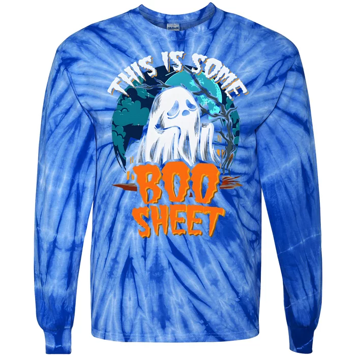 This Is Some Boo Sheet Ghost Halloween Costume Tie-Dye Long Sleeve Shirt