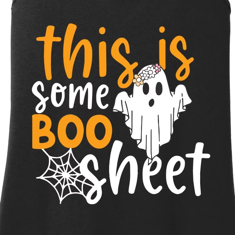 This Is Some Boo Sheet Shirts Funny Halloween Ghost Spooky Ladies Essential Tank